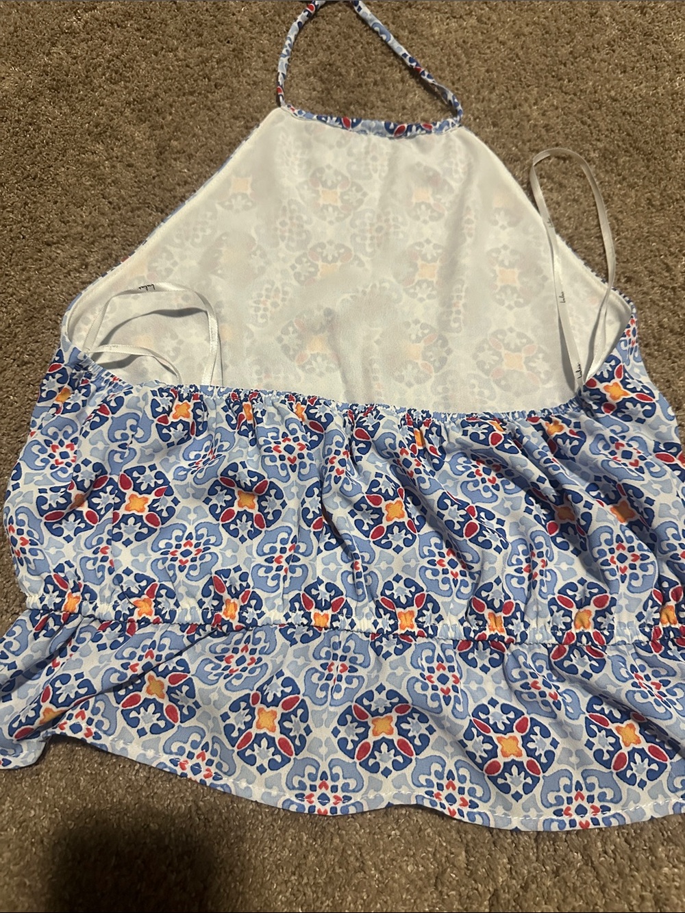 Lulus Patterned Halter Crop Top - Picture 4 of 5